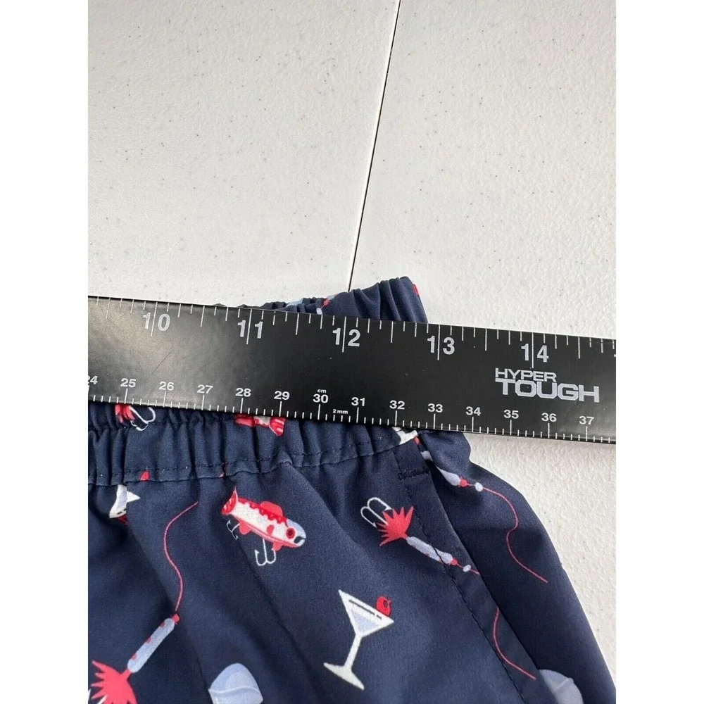 Columbia PFG‎ Mens Fishing Swim Shorts S Navy Fishing Print martini Bathing